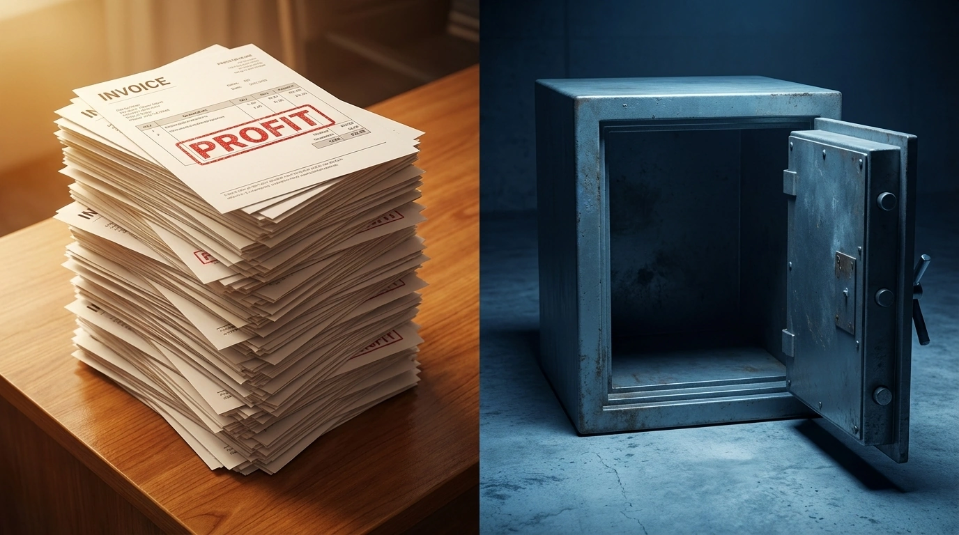 Gráfico mostrando falta de liquidez en una empresa con beneficios